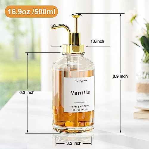 Dispensador de xarope de café para cafeteria, dispensador de xarope de vidro de 500 ml de 500 ml com