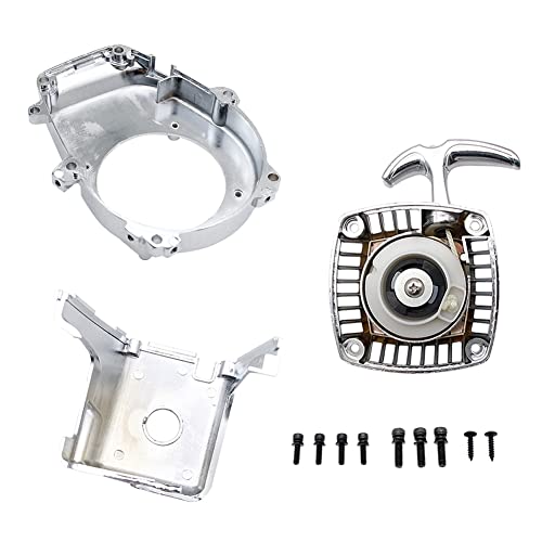 Flmlf Chrome Rc Cover Kit (Pull Starter+Cylinder Cover+Side Cover+Screws) For 23Cc-30.5Cc Zenoah Chongyang Ts Rovan Baja Losi 5Ive-T Dbxl #TOP3