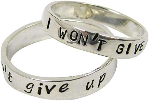 Pure Silver Personalized Rings, 3 or 4 mm wide, set of 2 rings