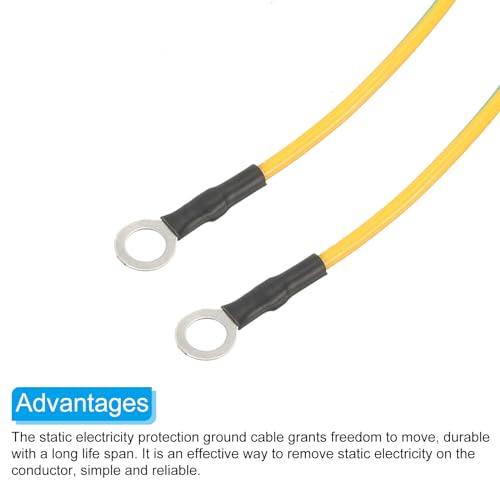 MECCANIXITY Cabo de aterramento ESD de 18 cm de comprimento, cabo de aterramento antiestático para e