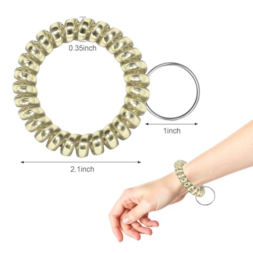 Image of TENOC Spiral Coil Keychain, Anti-lost Key Chain Holder Lanyard Cord for Sauna Outdoor Sports and Gym Pool