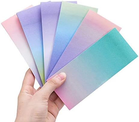 Gradient Colors Sticky Notes Self-Sticky Memo Pad, 6 Pads, 40 Sheets/Pad