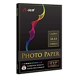 A-SUB Premium Photo Paper High Glossy 13x19 Inch 66lb for Inkjet Printers 50 Sheets