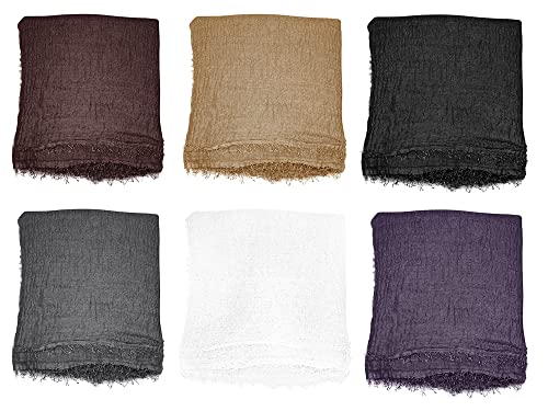 6 PCS Women Scarf Shawl for All Season Scarve, Mixed Color2