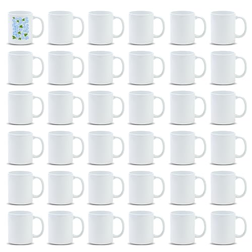 Home VSS Lot de 36 tasses à café en céramique blanche de 325 ml dans une boîte cadeau blanche