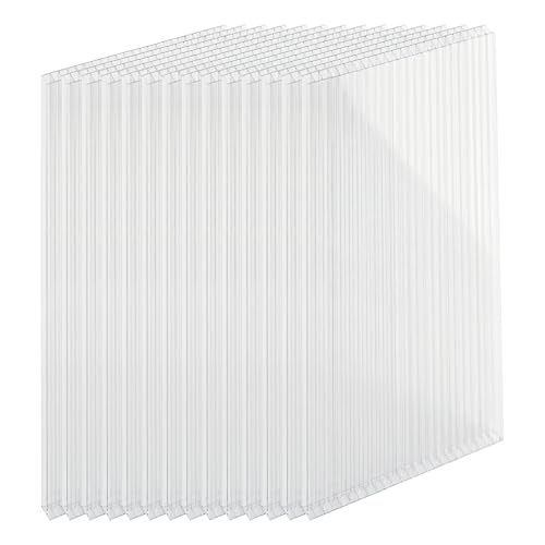 Relaxdays Doppelstegplatten 10er Set, Hohlkammerplatten 4mm, für Gewächshaus, HB: 121x60,5 cm, Polycarbonat, transparent