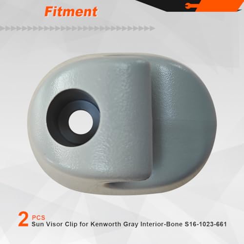 FV 2pcs Sun Visor Clip Pair Gray Interior-Bone for Kenworth Peterbilt Interior S16-1023-661 (F01377-2)