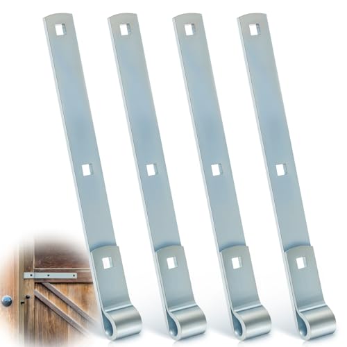 Yaocom 4 Pack 12 Zinc Strap Hinge Heavy Duty for Gates Tool Sheds Barns and Other Swing Doors (Silver)
