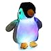 Bstaofy Glow Penguin Stuffed Animal Gray LED Soft Perky Adorable Floppy Plush Toy Nightlight Gift for Kids on Christmas Birthday Halloween Festival Occasions, 11â€™â€™