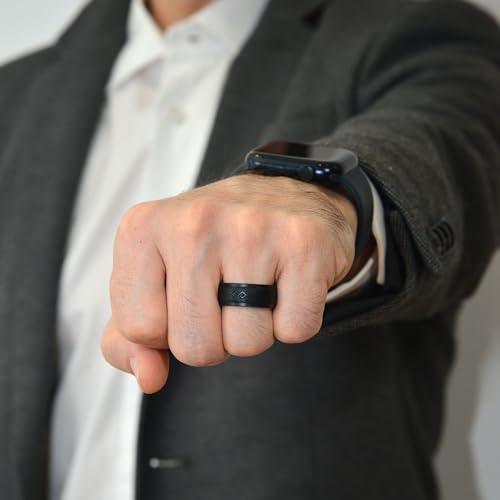Rinfit Silicone Rings for Men 9mm Wide, 2mm Thick - Mens Rubber Wedding Bands - Infinity Silicone Rings for Him - Patented Design3