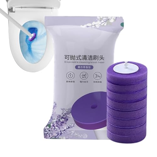 壁掛けトイレブラシ ? 人間工学に基づいたハンドルの便器クリーナー、交換可能な水溶性ブラシヘッド付き |浴室の隅の掃除、手の届きにくい場所、家庭用トイレの衛生、簡単なバスルーム用スクラブツール