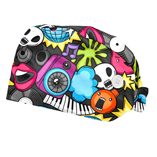 Chapeaux de travail respirants JDEZ anti-transpiration lot de 2 casquettes bouffantes
