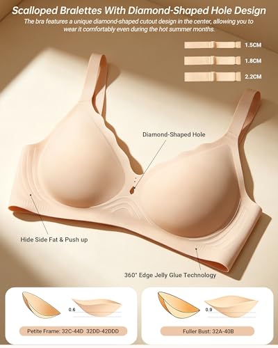 As Fairy Scalloped Wireless Jelly Full Coverage Bra - $8.99 - image 5