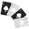4 Stks Credit Card Size Poker Flesopener Bar Roestvrij Staal Bier Flesopener Kit Metalen Draagbare Bars Restaurants Zwart en Zilverachtig