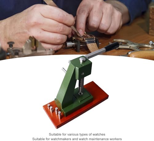 Watch Press Kit - Durable Repair Tool with Wooden Base, Interchangeable Heads & Sturdy Chassis for Efficient Watch Maintenance & Repair