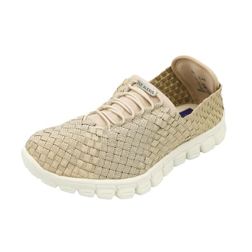 Image of Zee Alexis Women's Danielle Sneakers | Breathable Lightweight Flexible Casual Comfortable Slip-On No-Tie Elastic Laces Woven Shoes