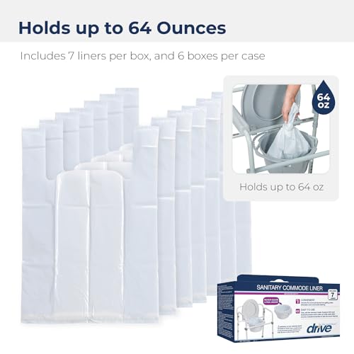 Drive Medical Commode Pail Liner, White - 42 Liners (6 Boxes of 7 Liners) by Drive Medical - Image 7