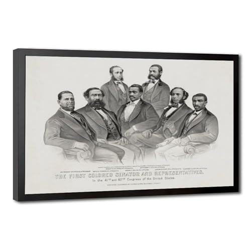 Impression sur toile vintage African American Senators cadre suspendu retro 30x45 cm
