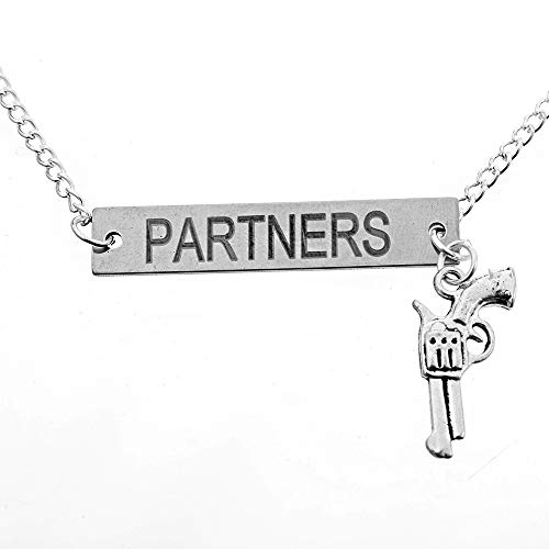 MJartoria Best Friend Necklaces Partners in Crime Engraved Friendship BFF Necklace for 23