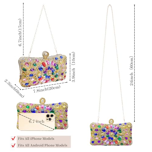 Image of Sparkly Women's Evening Clutch Purses Rhinestone Bag Luxury Handbags For Weddings Formal Prom Party