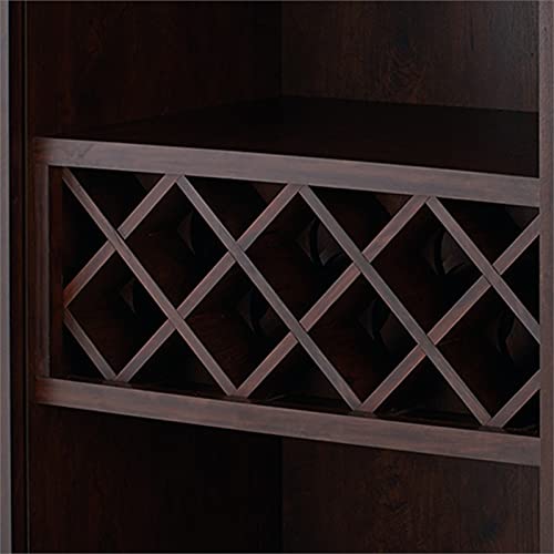 Iohomes Annadel Contemporary Wine Buffet, Wood Sideboard With Glass Rack, Two Shelved Cabinets And Open Bottom Shelf, Vintage Walnut #TOP5