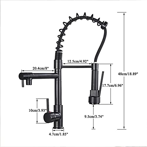 Robinet de cuisine extensible noir pour résoudre le manque de pression et d'espace d'évier - 4