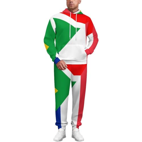 Conjunto de chándal de manga larga con capucha y pantalones deportivos de la bandera de Francia y Sudáfrica para hombre, conjunto de chándal de moda, Estilo:, XXS