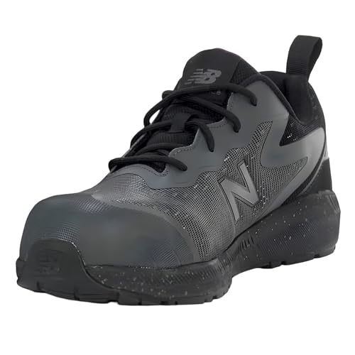 New Balance Logic Composite Toe Shoes for Men - Non-Slip, SD10, Puncture Resistant - Industrial, Construction Work, Cool Grey/Black SD, 7 Wide
