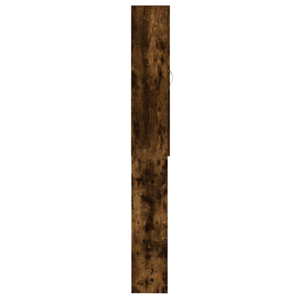 Waschmaschinenschrank Räuchereiche 64x25,5x190 cm mit 2 Türen und 3 Fächern, Badezimmerschrank für zusätzlichen Stauraum, robust und langlebig, pflegeleicht mit feuchtem Tuch