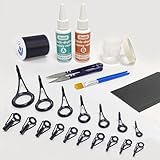 Aventik Fishing Rod Repair Kit Complete with Gudies and Tips,All in One Rod Tip Repair Kit, Rod Building Supplies for Spinning/Casting (Spinning+Tips)