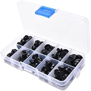 100PCS Black Mushroom Shank Buttons Plastic Half Ball Sewing Doll Eyes DIY Animal Toy Eyes