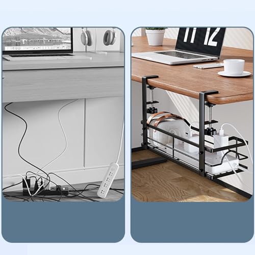 Support de câble sous table et étagère de gestion allongée