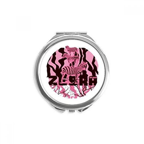 Miroir rond de poche motif zèbre violet mini accessoire maquillage portable de 2,6 pouces