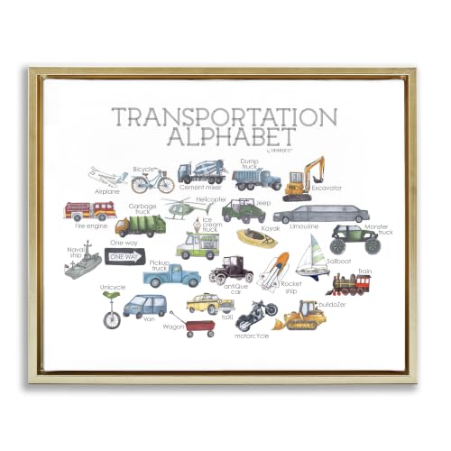 Transportation Alphabet Kids, 25 x 31 Inch Canvas in Floater Frame