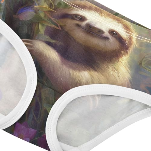 Girls Underwear Soft Cotton Sloth Kids Panties in Sizes 2/3t, 4t, 5t, 6 and 84