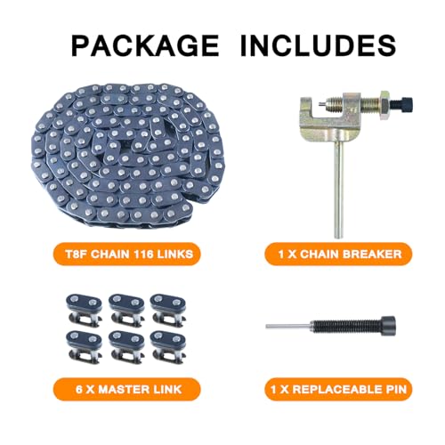 Holato HLT-T8CLQ-116LT T8F Drive Chain 116 Links With Chain Breaker Kit For 2 Stroke 43Cc 47Cc 49Cc 50Cc Coolster Ssr Sx50 Apc Mini Chopper Rocket Pocket Bike Pit Dirt Bike Atv Quad Mini Moto Ebike Heavy Duty Parts thumb #5