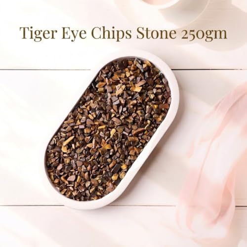Image of Healing Crystal Chips for Vastu Natural Tigers Eye Chips Stone 250 Gm Tigers Eye Crystal Stone Chips Dust Raw Rough Stone For Reiki Healing Meditation