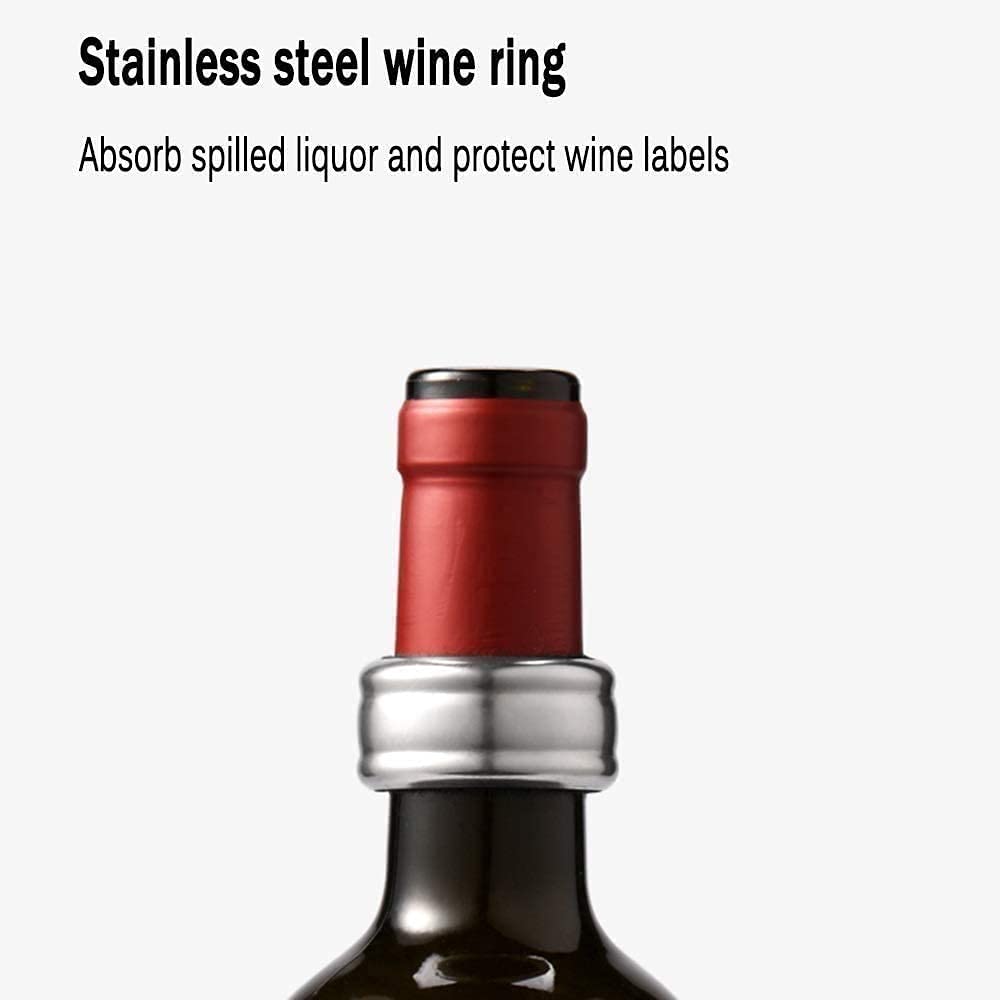 Conjunto de abrelatas de vino eléctrico recargable - Botella automática Sacacorchos de corcho con accesorios cortador de lámina |Tapón de vacío y cargador |Conjunto de regalo de vino 5 en 1, reg