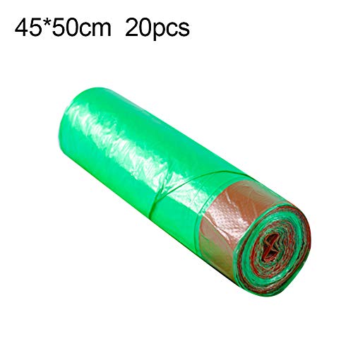 Danigrefinb Garbage Bag 1 Roll Disposable Large Garbage Bag Home Kitchen Drawstring Trash Rubbish Pouch(Green 45 * 50cm)
