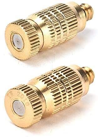 20Pcs Garden Brass Misting Nozzles High Pressure Spray Misting Nozzle Atomizing Nozzle For Greenhouse,Landscaping,Dust Control,Outdoor Cooling System,0.008Inch Orifice (0.2Mm), 3/16 Unc #TOP2