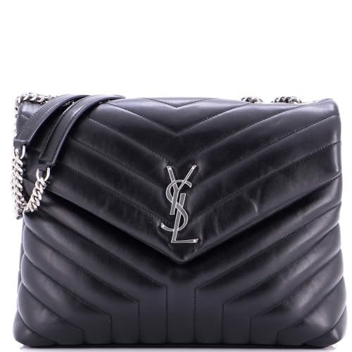 Saint Laurent, Pre-Loved Loulou Shoulder Bag Matelasse Chevron Leather Medium,