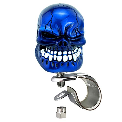 Arenbel Steering Wheel Turning Booster Skull Car Suicide Spinner Driving Assist Grip Handle Brody Knob Fit Most Vehiclestrucks Boats, Blue #TOP5