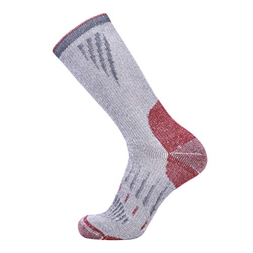 EnerWear Men's Merino Wool Cushion Trail Outdoor Crew Socks 4P Pack2