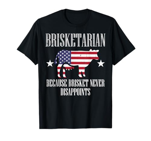 Brisketarian US Flag Brisket Bbq Barbecue 4th July Men Women T-Shirt