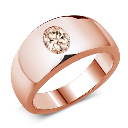 Gem Stone King Men’s 18K Rose Gold Plated Silver Gemstone