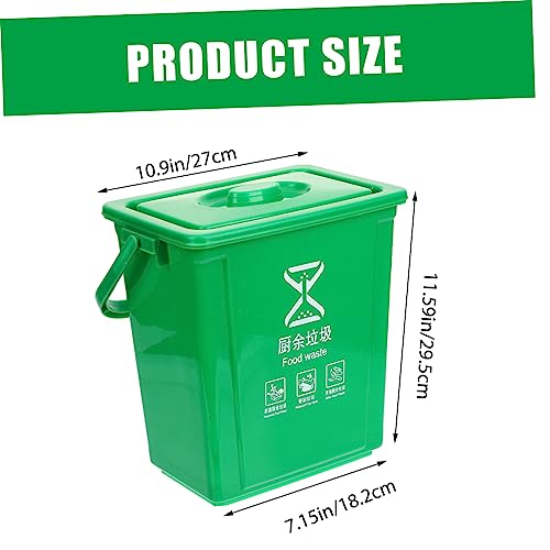 Caneca de basura grande con tapa para cocina verde miniatura 7