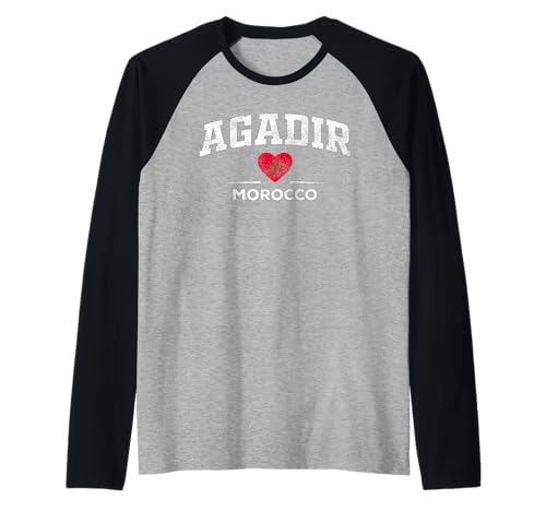 Agadir Morocco Camiseta Manga Raglan