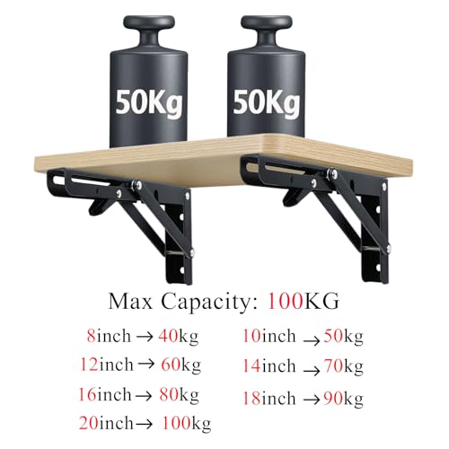 Soporte estantería plegable 400mm de pared con carga de 80kg para hogar 6