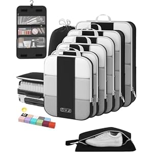 10 Set Compression Packing Cubes for Travel E...