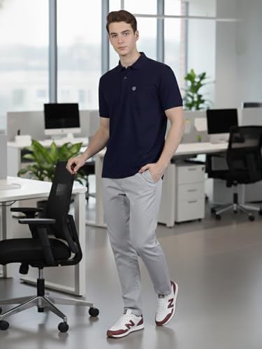 Image of Lux Cozi Men's Cotton Blend Polo T-Shirt with Chest Pocket | Collar T-Shirts for Men | Half Sleeves | Plain - Regular Fit (Pack of 1)